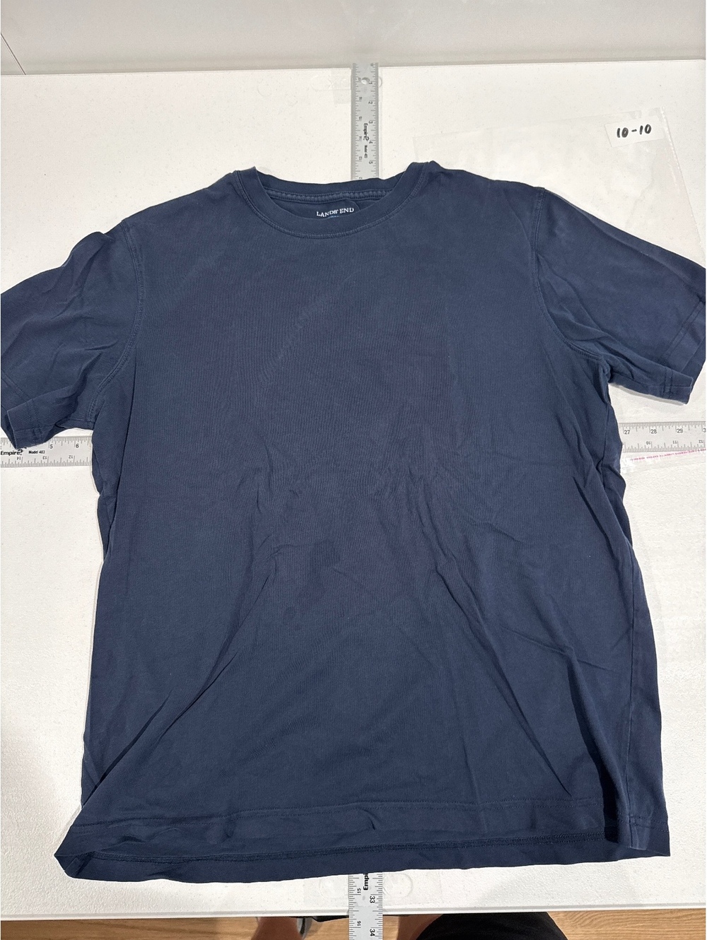 LANDS END MENS TSHIRT NAVY TAILORED FIT SIZE LARGE